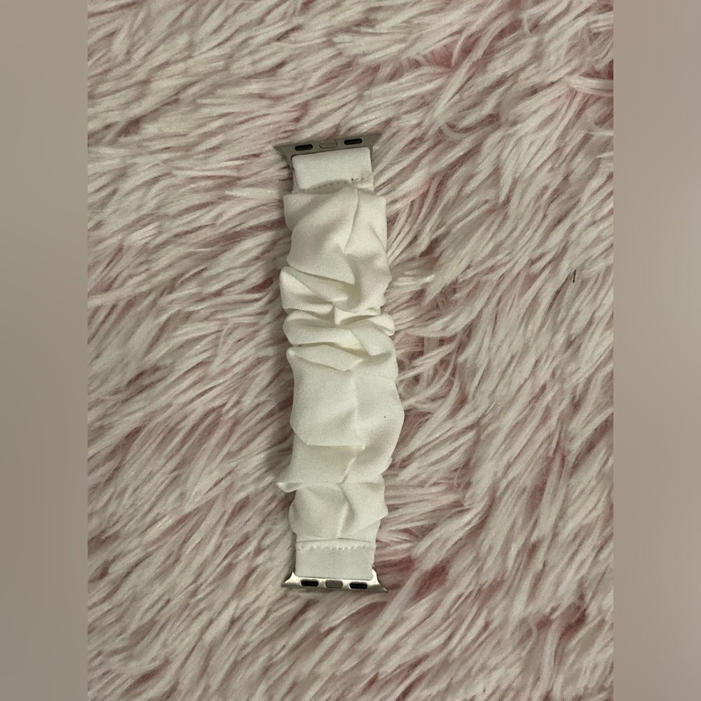 White Scrunchie Watch Band